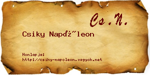 Csiky Napóleon névjegykártya